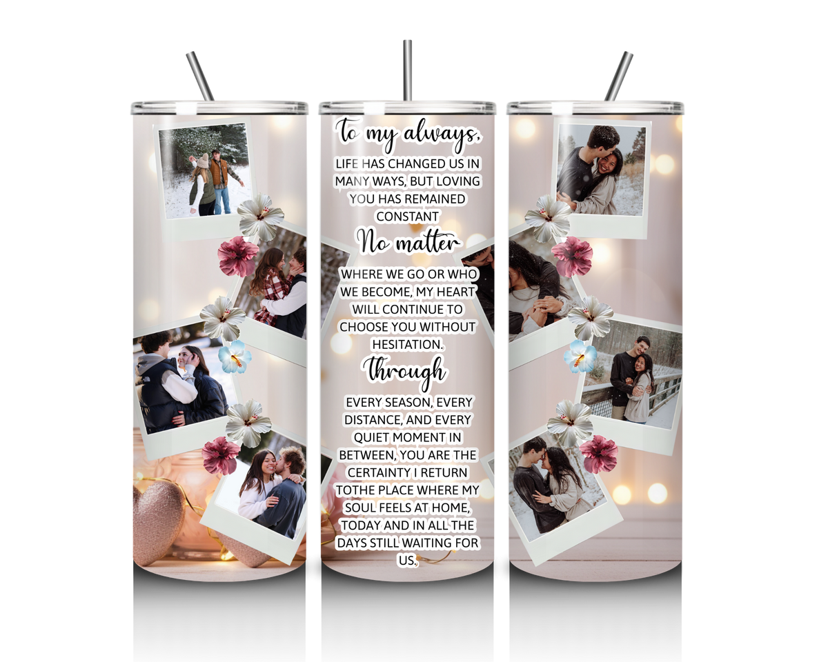To My Always, No Matter – Custom Photo 20 oz Tumbler