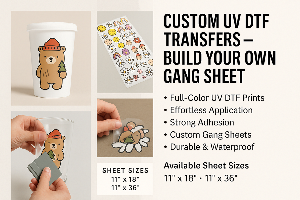 Custom UV DTF Transfers – Build Your Own Gang Sheet
