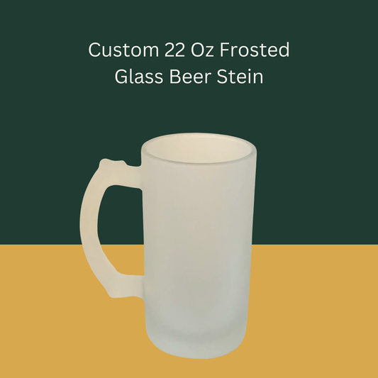 Custom 22 Oz Frosted Glass Beer Stein (BMP)