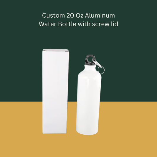 Custom 20 Oz Aluminum Water Bottle with screw lid