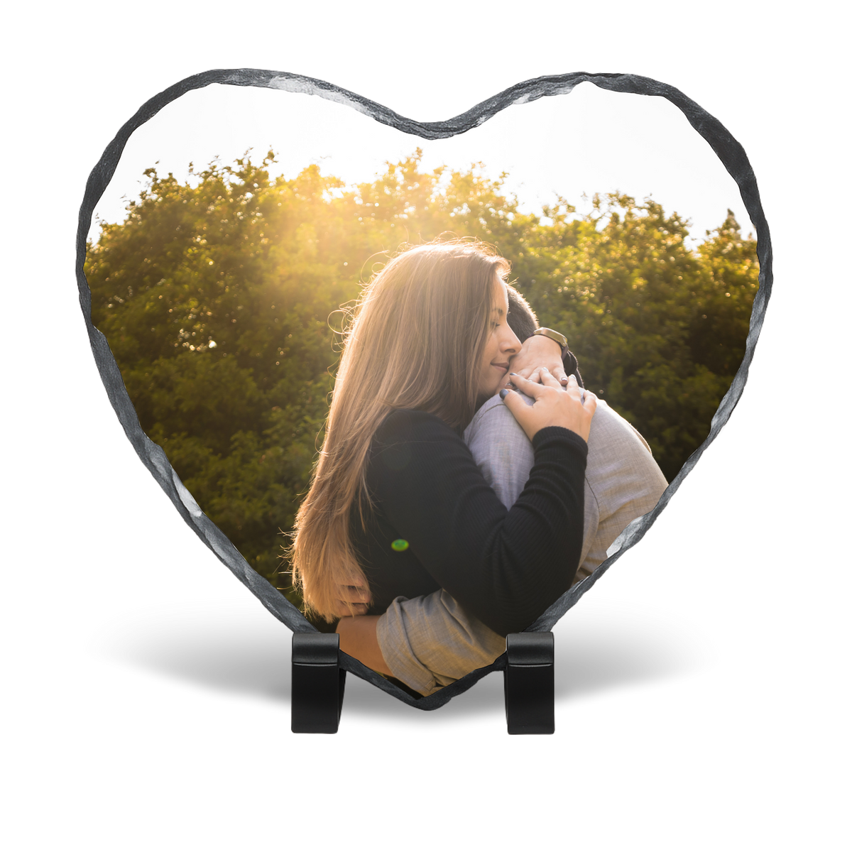 Custom Heart-Shaped Sublimation Photo Rock Slate