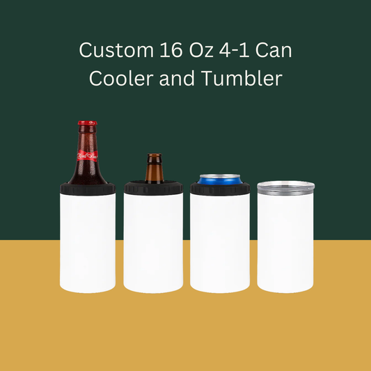 Custom 16 Oz 4-1 Can Cooler and Tumbler