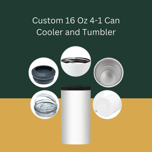 Custom 16 Oz 4-1 Can Cooler and Tumbler