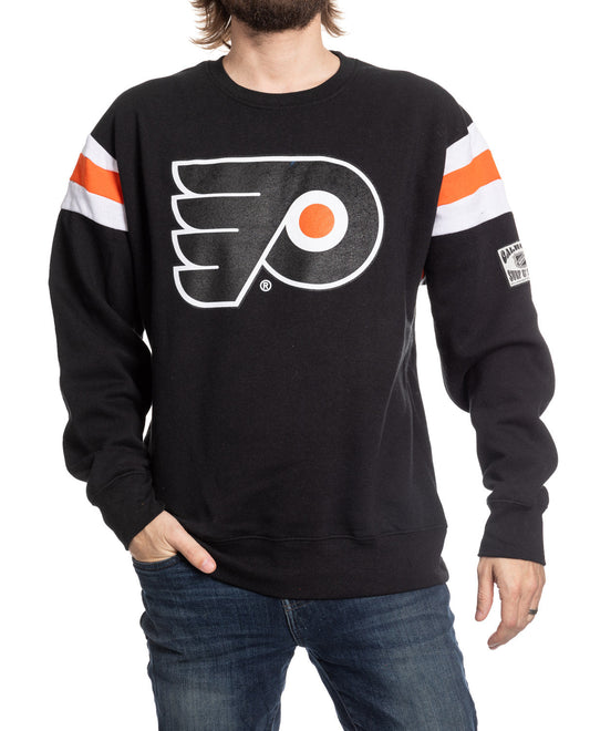 Black sweatshirt with a logo on a white background