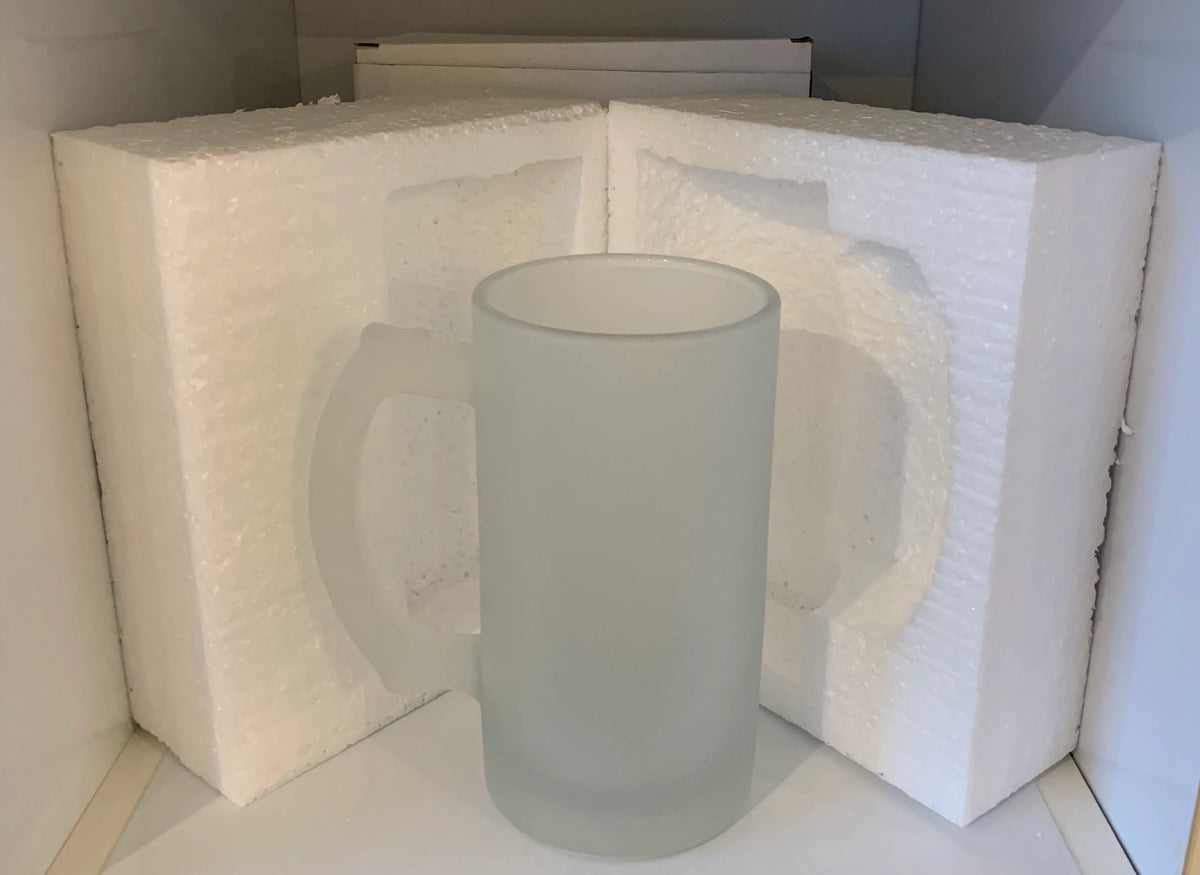 Custom 22 Oz Frosted Glass Beer Stein (BMP)