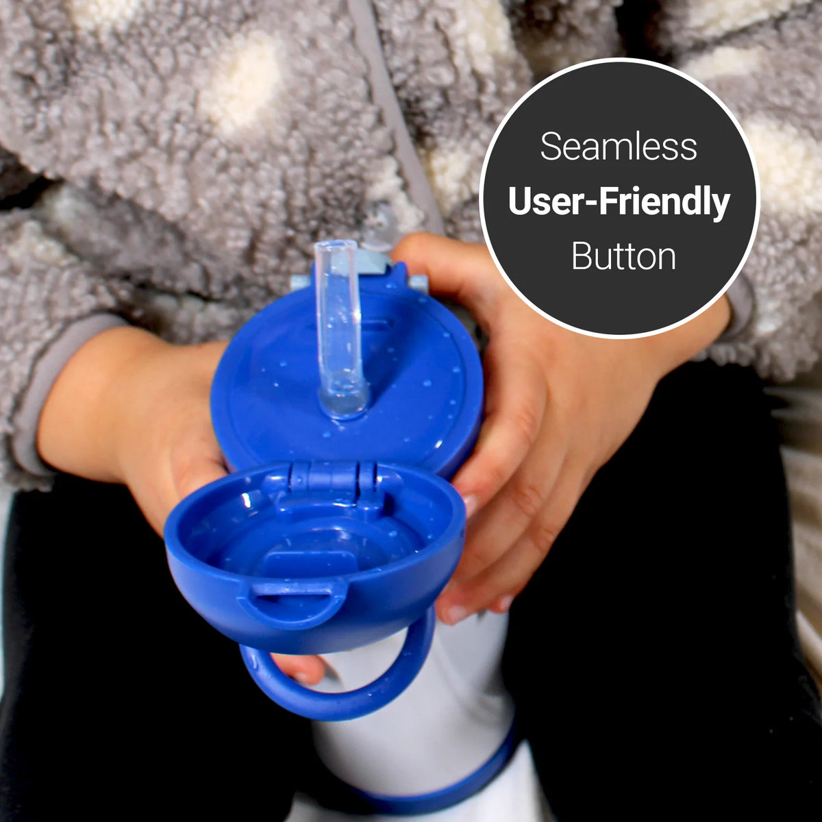 Custom 12 Oz Kids Water Bottle Multi Color Lids (BMP)