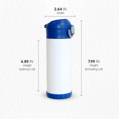 Custom 12 Oz Kids Water Bottle Multi Color Lids (BMP)