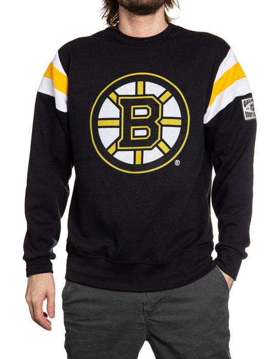Black sweatshirt with a sports team logo on a white background