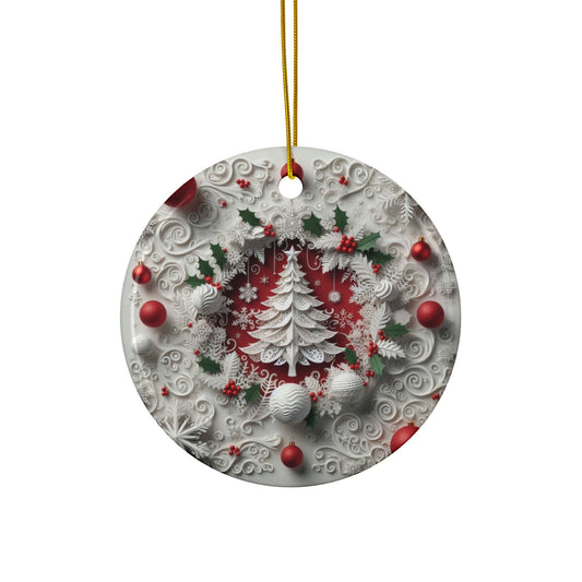 Christmas  Ornament Set 'Snowman, Christmas Tree, Stocking, and Santa Claus',
