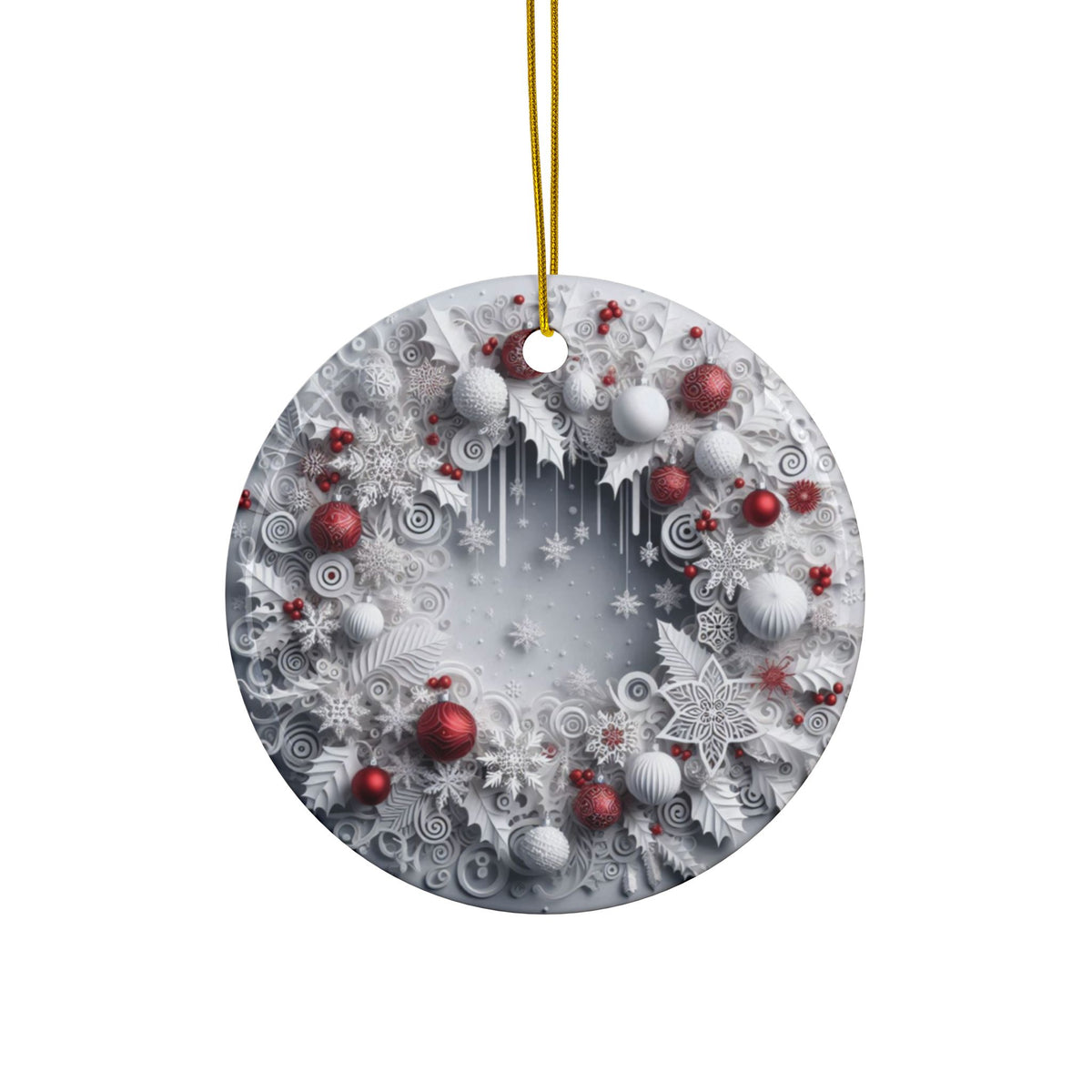 Christmas  Ornament Set ''Wreath, Tree, Stocking, and Reindeer',