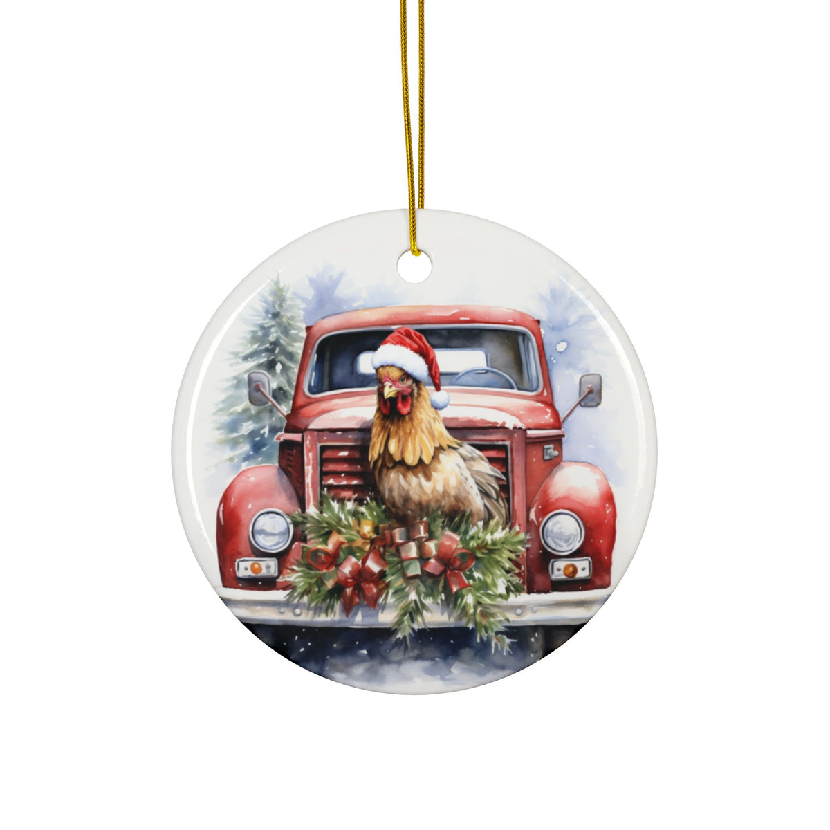 Christmas  Ornament Set  'Goat, Pig, Chicken and Cow'